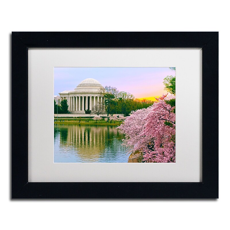 Trademark CATeyes "Cherry Blossoms 2014-6" Art, White Matte W/Black Frame, 11" x 14" image 1