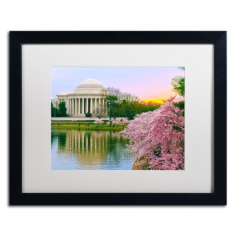 Trademark CATeyes "Cherry Blossoms 2014-6" Art, White Matte W/Black Frame, 16" x 20" image 1