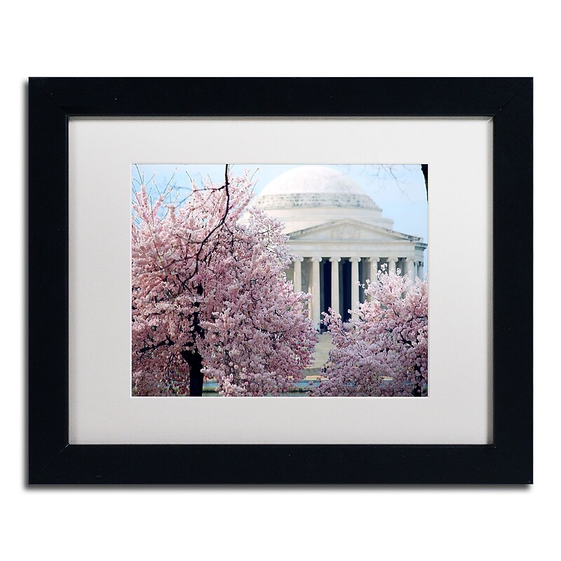 Trademark CATeyes "Cherry Blossoms 2014-7" Art, White Matte W/Black Frame, 11" x 14" image 1