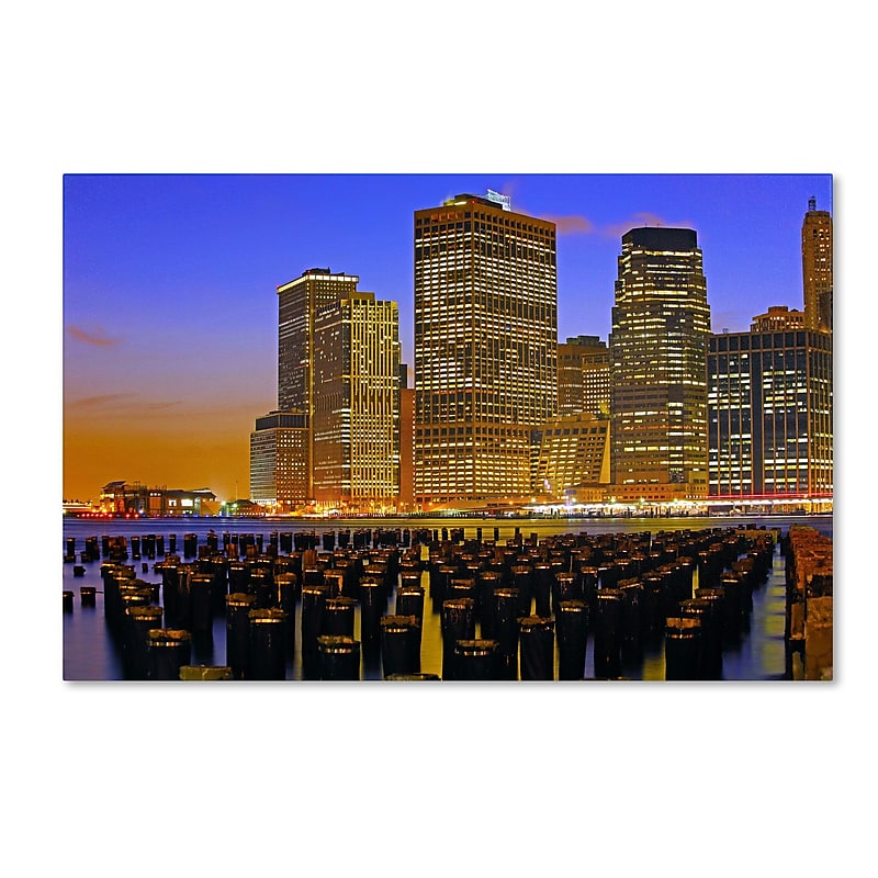 Trademark CATeyes "City Lights 2" Gallery-Wrapped Canvas Art, 12" x 19" image 1