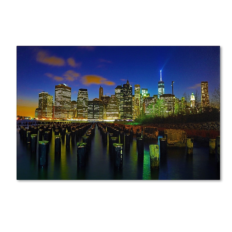 Trademark CATeyes "City Lights 1" Gallery-Wrapped Canvas Art, 30" x 47" image 1