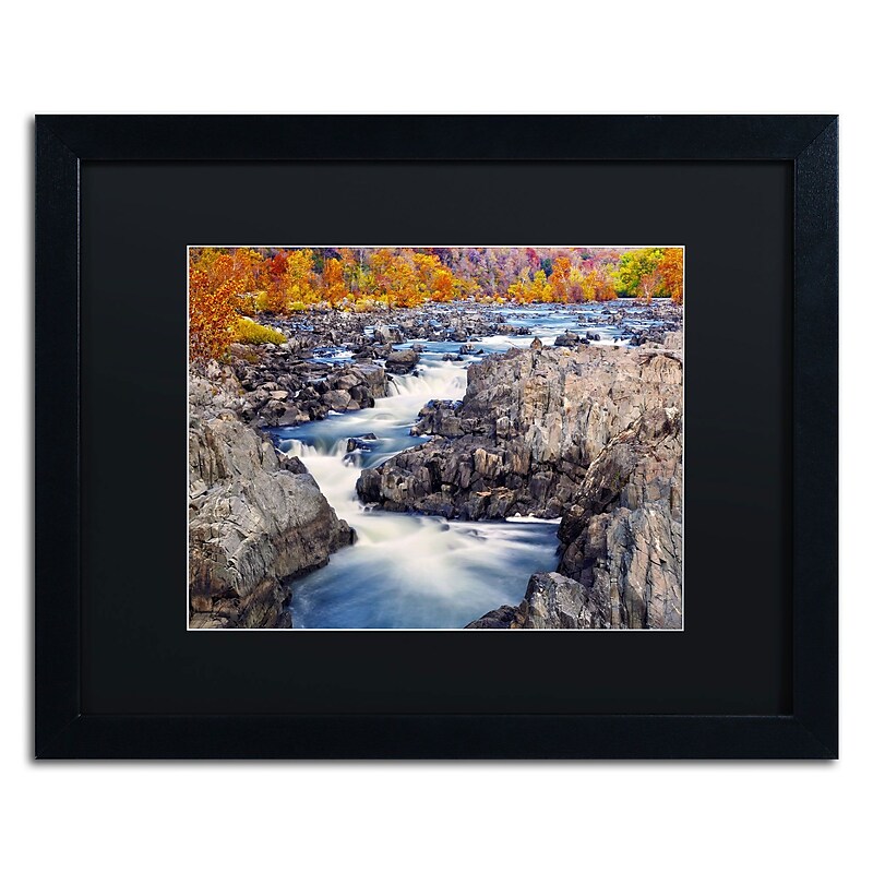 Trademark CATeyes "Great Falls" Art, Black Matte W/Black Frame, 16" x 20" image 1