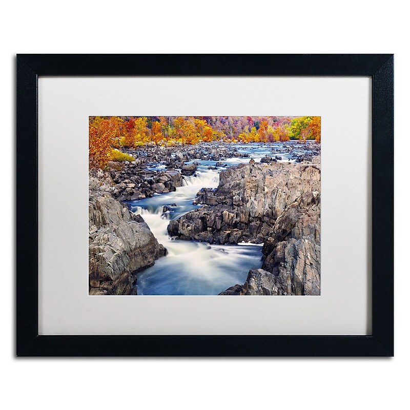 Trademark CATeyes "Great Falls" Art, White Matte W/Black Frame, 16" x 20" image 1