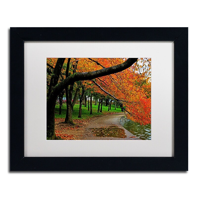 Trademark CATeyes "Tidal Basin Autumn 2" Art, White Matte W/Black Frame, 11" x 14" image 1