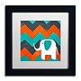 Trademark Nicole Dietz "Elephant on Chevron" Art, White Matte With Black Frame, 11" x 11"~#|#~m001702958_sc7