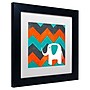 Trademark Nicole Dietz "Elephant on Chevron" Art, White Matte With Black Frame, 11" x 11"~#|#~m001702959_sc7