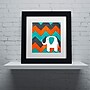 Trademark Nicole Dietz "Elephant on Chevron" Art, White Matte With Black Frame, 11" x 11"~#|#~m001702960_sc7