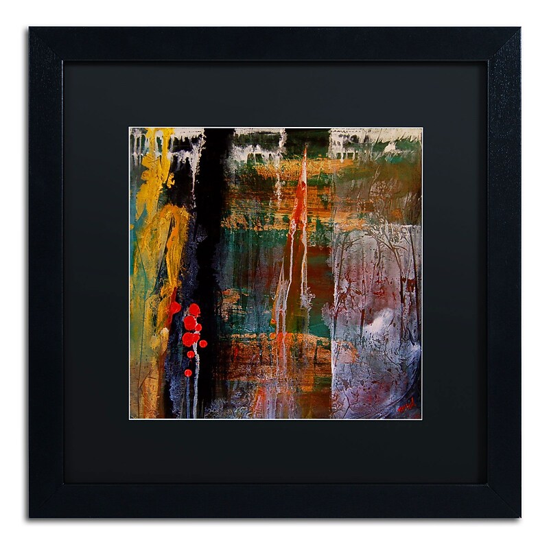 Trademark Nicole Dietz "Entitled" Art, Black Matte With Black Frame, 16" x 16" image 1