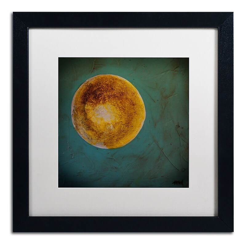 Trademark Nicole Dietz "Moon on Blue" Art, White Matte With Black Frame, 16" x 16" image 1