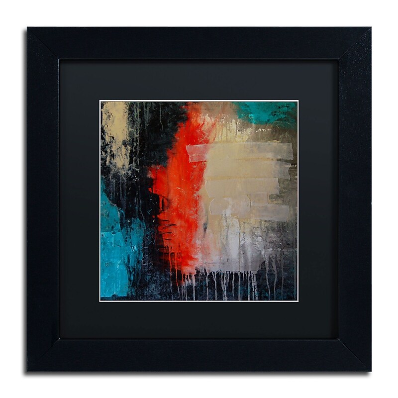 Trademark Nicole Dietz "Rage" Art, Black Matte With Black Frame, 11" x 11" image 1