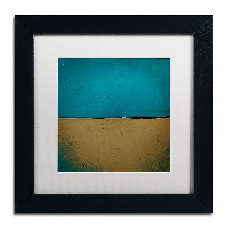 Trademark Nicole Dietz "Teal Horizon" Art, White Matte With Black Frame, 11" x 11" image 1