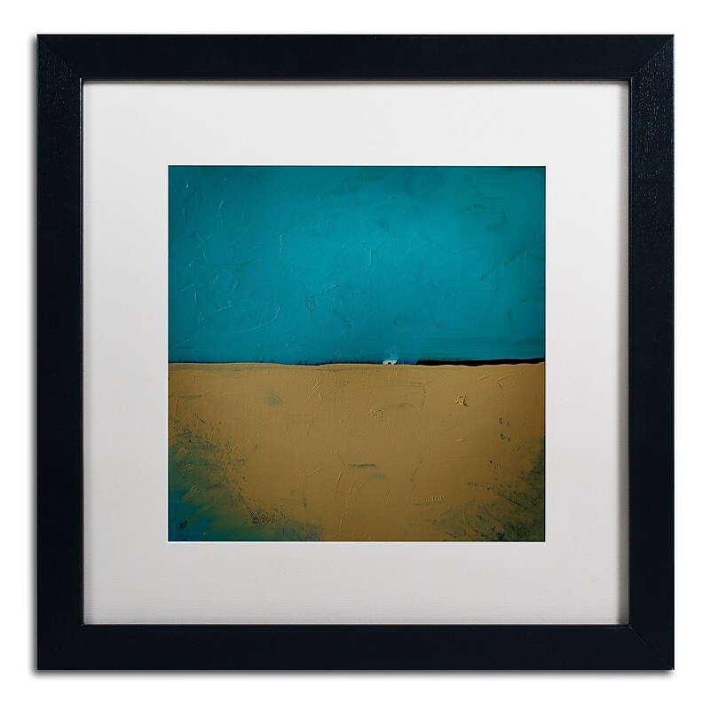 Trademark Nicole Dietz "Teal Horizon" Art, White Matte With Black Frame, 16" x 16" image 1