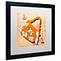 Trademark Roderick Stevens "Bow Purse White on Orange" Art, White Matte With Black Frame, 16" x 16"~#|#~m001704282_sc7