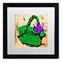 Trademark Roderick Stevens "Flower Purse Purple on Green" Art, White Matte W/Black Frame, 16" x 16"~#|#~m001704389_sc7