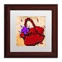 Trademark Roderick Stevens "Flower Purse Purple on Red" Art, White Matte W/Wood Frame, 11" x 11"~#|#~m001704412_sc7