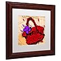 Trademark Roderick Stevens "Flower Purse Purple on Red" Art, White Matte W/Wood Frame, 11" x 11"~#|#~m001704413_sc7