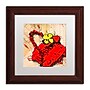 Trademark Roderick Stevens "Flower Purse Yellow on Red" Art, White Matte W/Wood Frame, 11" x 11"~#|#~m001704484_sc7