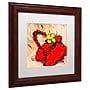 Trademark Roderick Stevens "Flower Purse Yellow on Red" Art, White Matte W/Wood Frame, 11" x 11"~#|#~m001704485_sc7