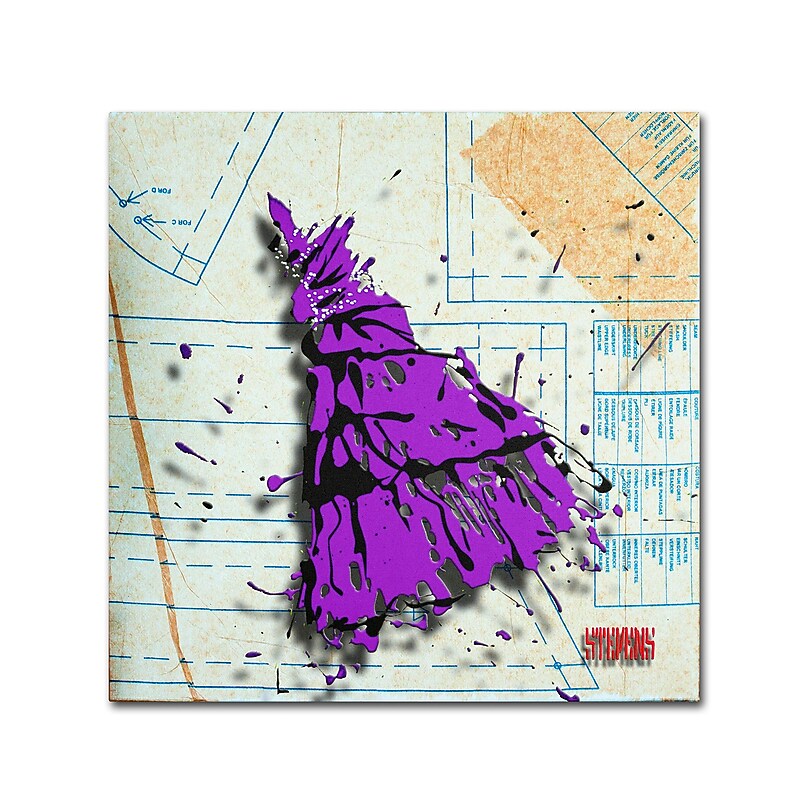 Trademark Roderick Stevens "Shoulder Dress Purple n Black" Gallery-Wrapped Canvas Art, 18" x 18" image 1