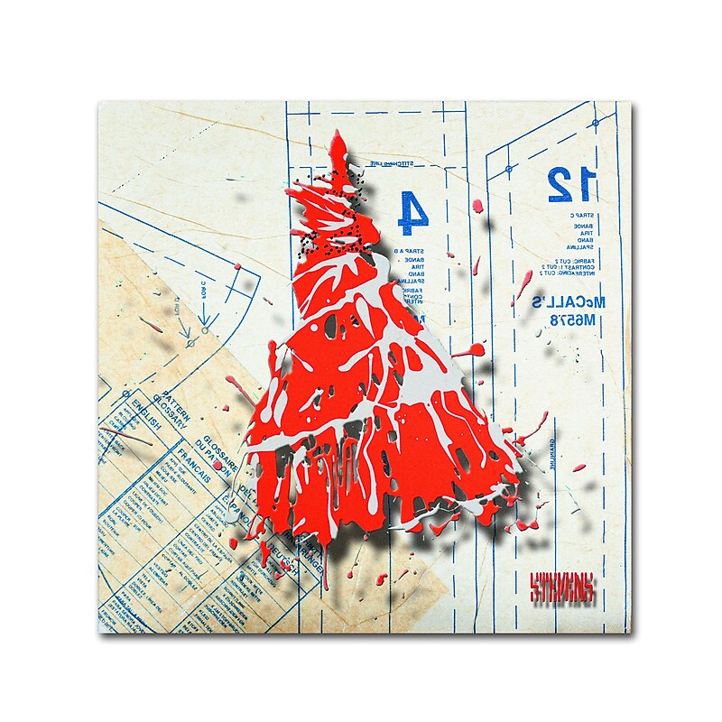 Trademark Roderick Stevens "Shoulder Dress Red n White" Gallery-Wrapped Canvas Art, 18" x 18" image 1