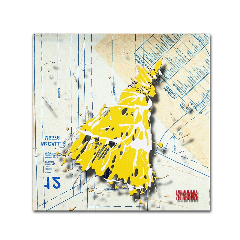 Trademark Roderick Stevens "Shoulder Dress Yellow n White" Gallery-Wrapped Canvas Art, 18" x 18" image 1