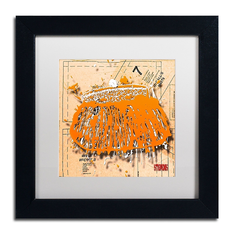 Trademark Roderick Stevens "Snap Purse Orange" Art, White Matte With Black Frame, 11" x 11" image 1