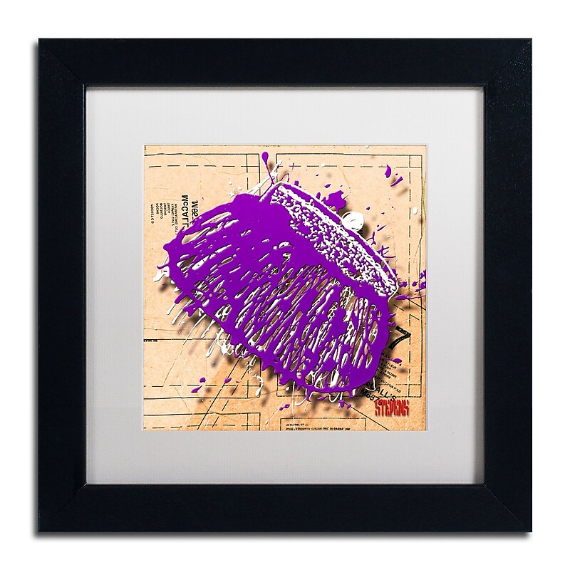Trademark Roderick Stevens "Snap Purse Purple" Art, White Matte With Black Frame, 11" x 11" image 1