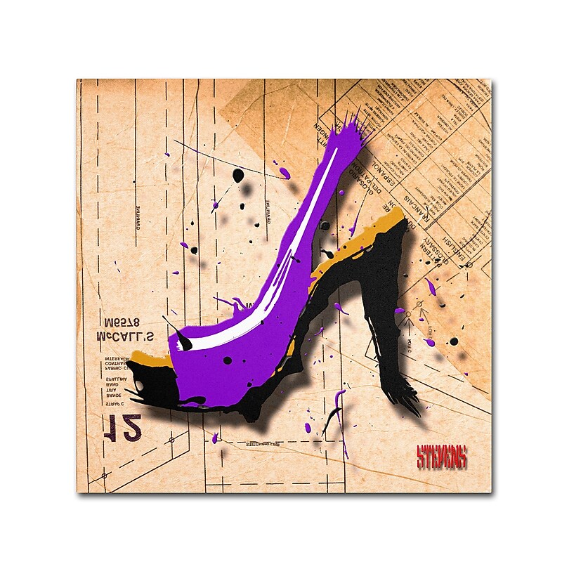 Trademark Roderick Stevens "Suede Heel Purple" Gallery-Wrapped Canvas Art, 24" x 24" image 1