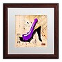 Trademark Roderick Stevens "Suede Heel Purple" Art, White Matte With Wood Frame, 16" x 16"~#|#~m001704865_sc7