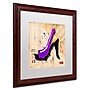 Trademark Roderick Stevens "Suede Heel Purple" Art, White Matte With Wood Frame, 16" x 16"~#|#~m001704866_sc7
