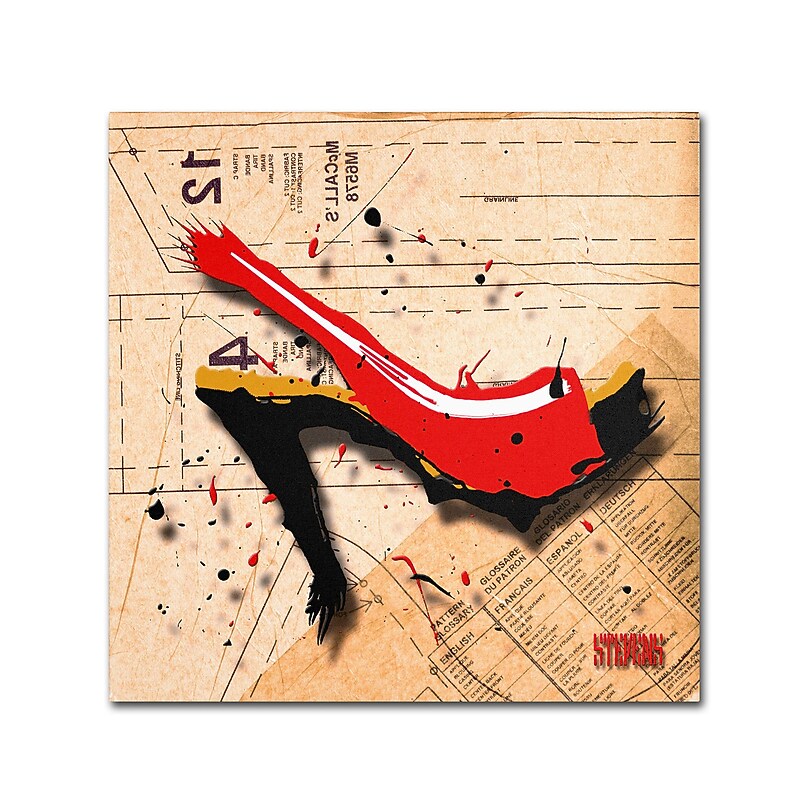 Trademark Roderick Stevens "Suede Heel Red" Gallery-Wrapped Canvas Art, 35" x 35" image 1