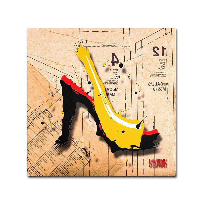 Trademark Roderick Stevens "Suede Heel Yellow" Gallery-Wrapped Canvas Art, 35" x 35" image 1