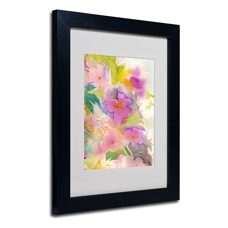 Trademark Sheila Golden "Cascade" Art, White Matte With Black Frame, 11" x 14" image 1