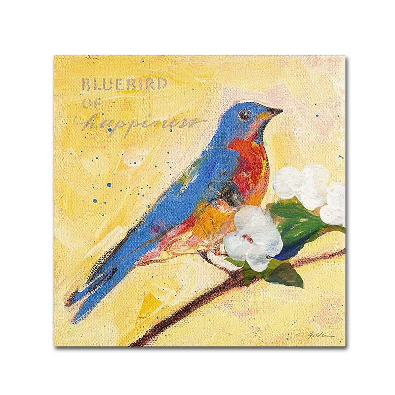 Trademark Sheila Golden "Bluebird" Gallery-Wrapped Canvas Art, 14" x 14" image 1