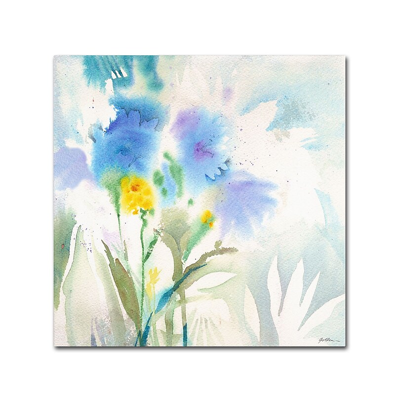 Trademark Sheila Golden "Blue Reflections" Gallery-Wrapped Canvas Art, 14" x 14" image 1