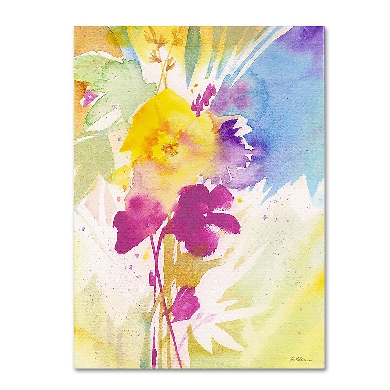 Trademark Sheila Golden "Wildflower Bouquet 2" Gallery-Wrapped Canvas Art, 35" x 47" image 1