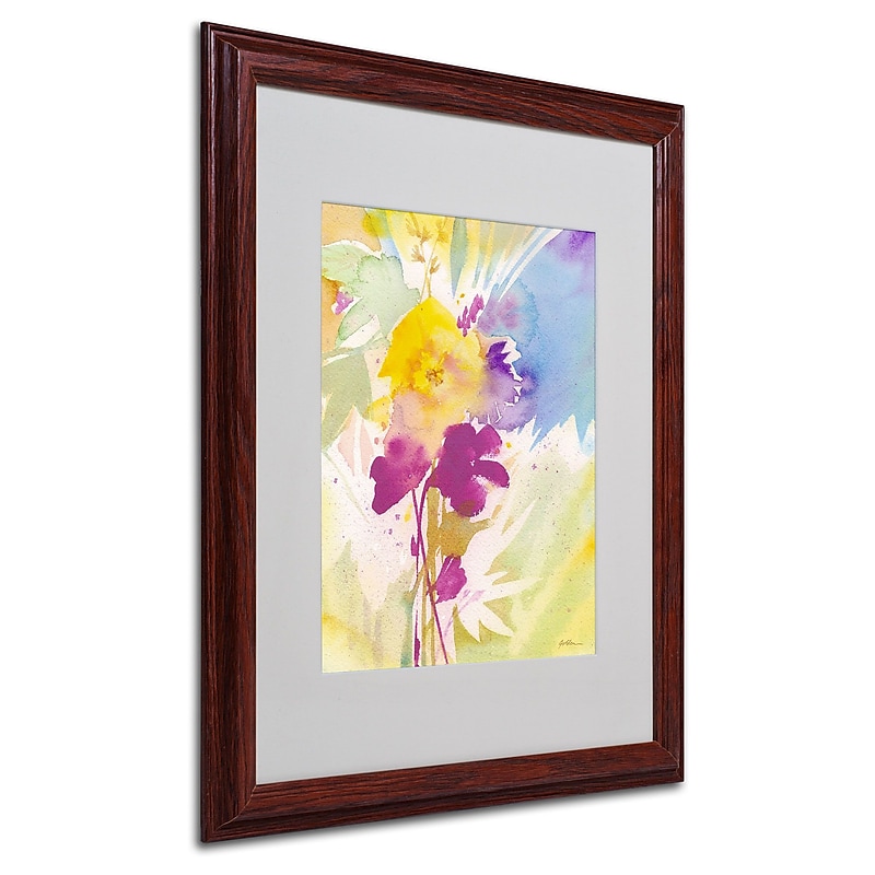 Trademark Sheila Golden "Wildflower Bouquet 2" Art, White Matte With Wood Frame, 16" x 20" image 1