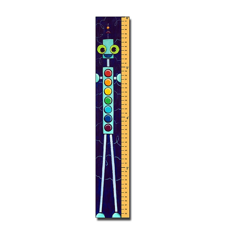 Trademark Sylvia Masek "6 Foot Growth Chart, Robot" Gallery-Wrapped Canvas Art, 8" x 48" image 1