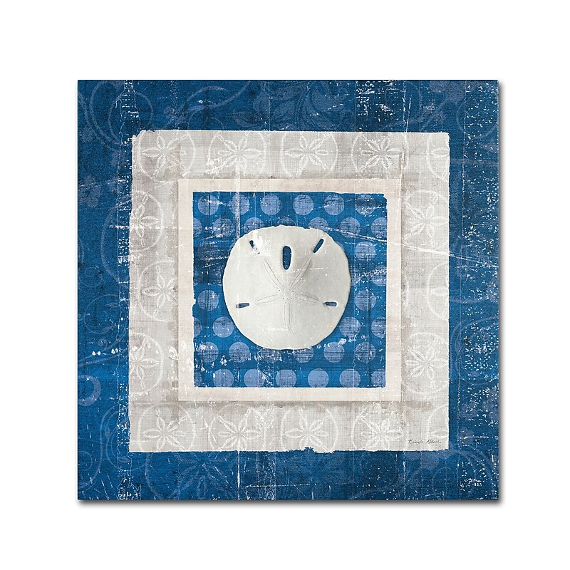 Trademark Belinda Aldrich "Sea Shell I on Blue" Gallery-Wrapped Canvas Art, 35" x 35" image 1