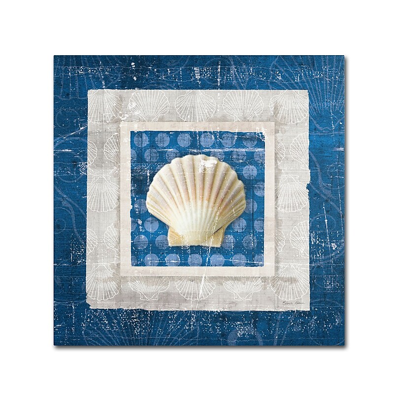 Trademark Belinda Aldrich "Sea Shell III on Blue" Gallery-Wrapped Canvas Art, 24" x 24" image 1