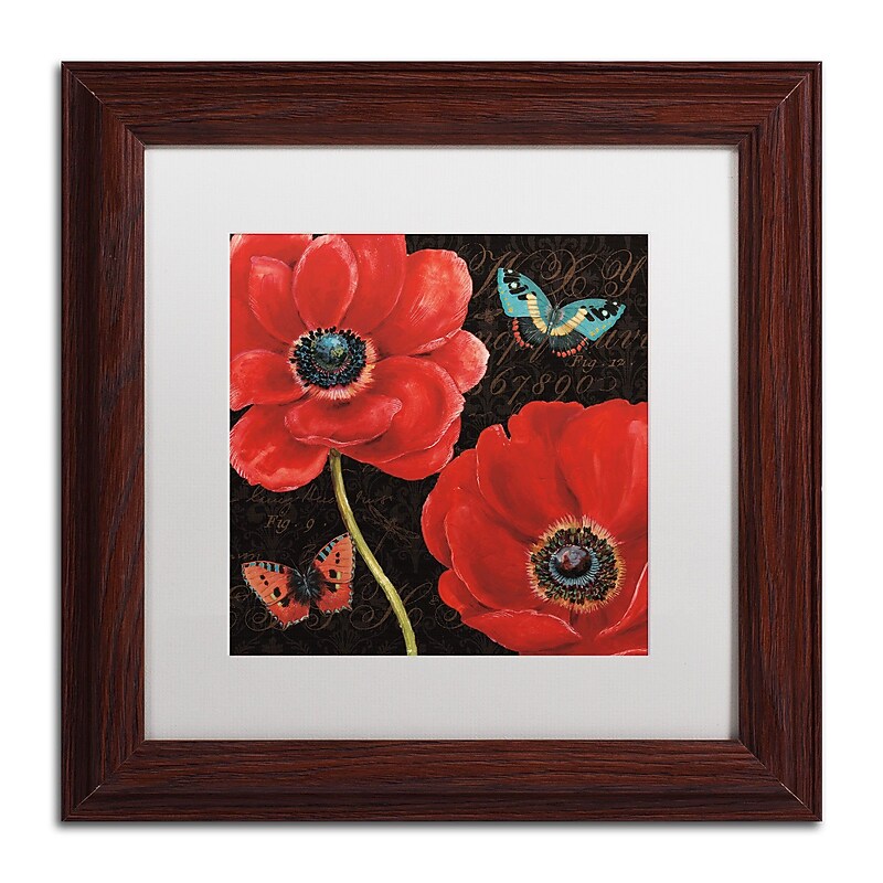 Trademark Daphne Brissonnet "Petals and Wings II" Art, White Matte W/Wood Frame, 11" x 11" image 1