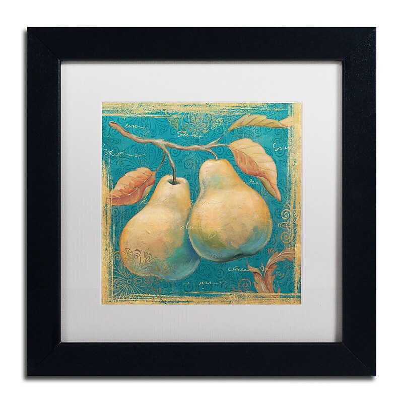 Trademark Daphne Brissonnet "Lovely Fruits I" Art, White Matte W/Black Frame, 11" x 11" image 1