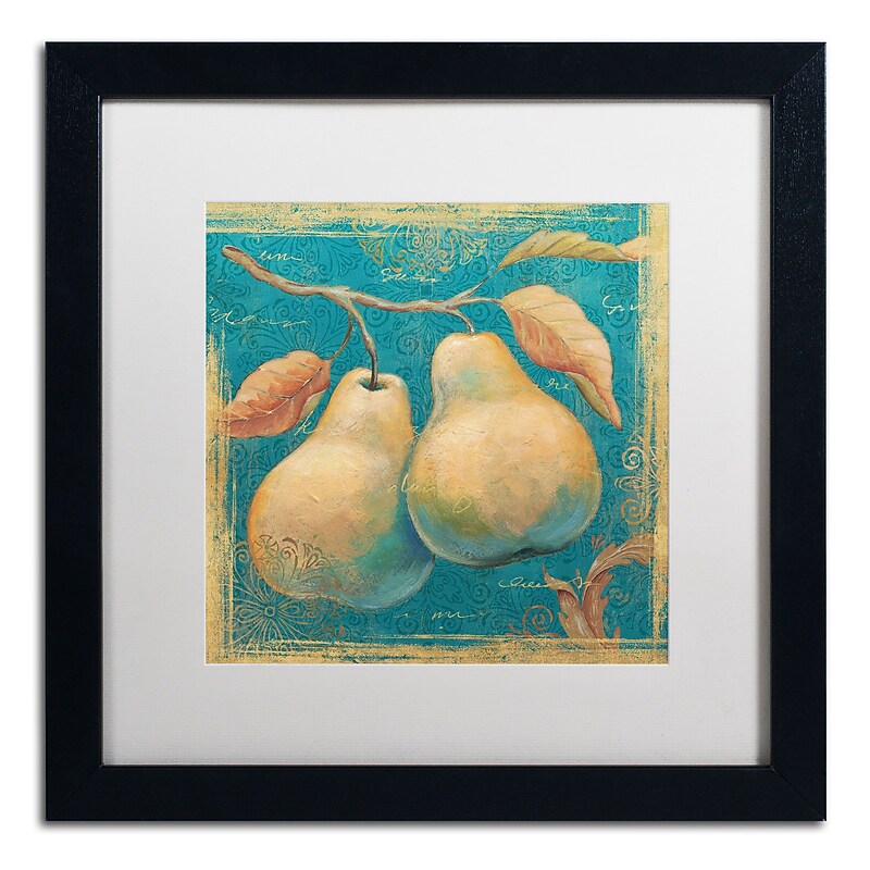 Trademark Daphne Brissonnet "Lovely Fruits I" Art, White Matte W/Black Frame, 16" x 16" image 1