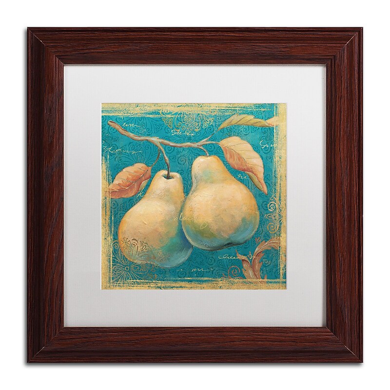 Trademark Daphne Brissonnet "Lovely Fruits I" Art, White Matte W/Wood Frame, 11" x 11" image 1