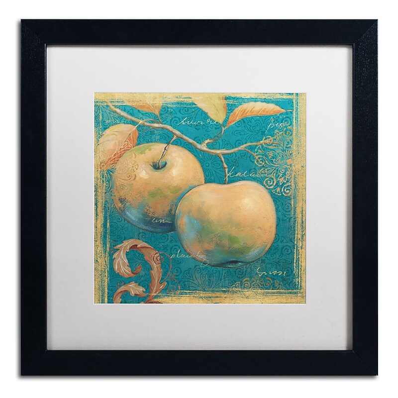 Trademark Daphne Brissonnet "Lovely Fruits II" Art, White Matte W/Black Frame, 16" x 16" image 1