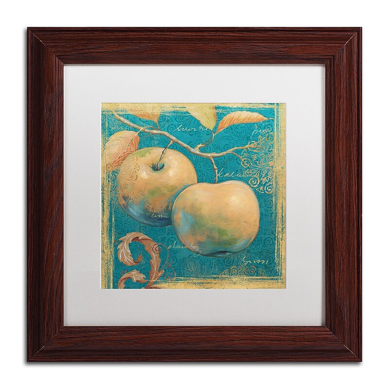 Trademark Daphne Brissonnet "Lovely Fruits II" Art, White Matte W/Wood Frame, 11" x 11" image 1