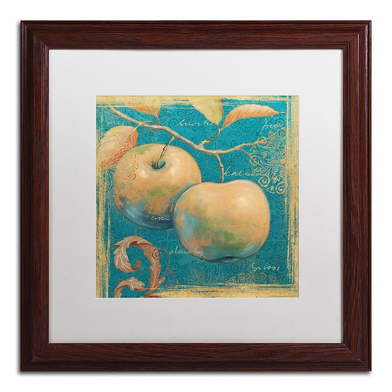 Trademark Daphne Brissonnet "Lovely Fruits II" Art, White Matte W/Wood Frame, 16" x 16" image 1