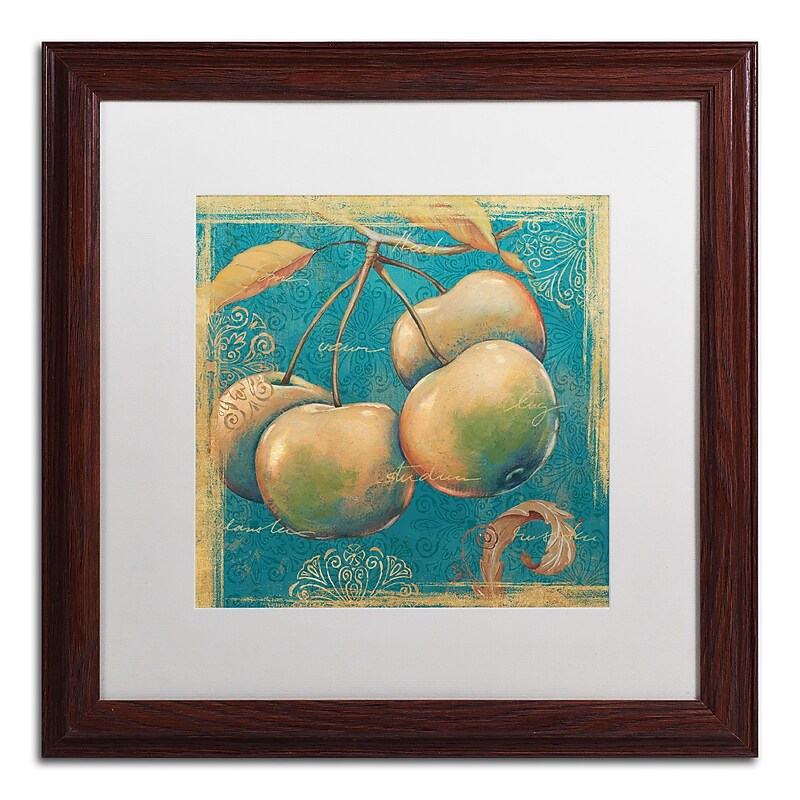 Trademark Daphne Brissonnet "Lovely Fruits III" Art, White Matte W/Wood Frame, 16" x 16" image 1