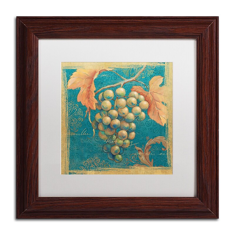 Trademark Daphne Brissonnet "Lovely Fruits IV" Art, White Matte W/Wood Frame, 11" x 11" image 1