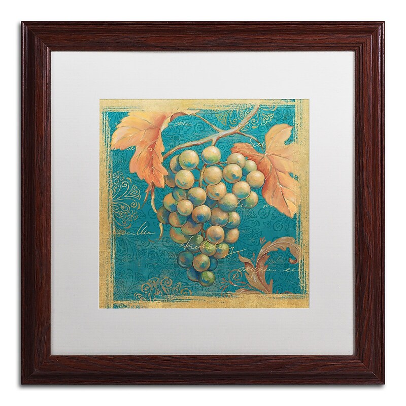 Trademark Daphne Brissonnet "Lovely Fruits IV" Art, White Matte W/Wood Frame, 16" x 16" image 1